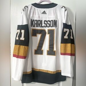 Adidas, Size 50/L, White, Vegas Golden Knights, Authentic NHL Karlsson Jersey